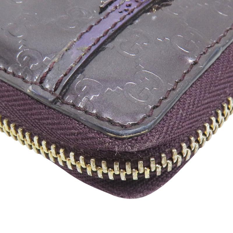 紫色 漆皮皮革 拉鍊長夾【GUCCI 古馳】 307997-10
