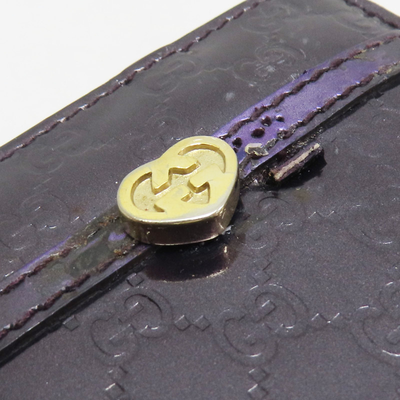 紫色 漆皮皮革 拉鍊長夾【GUCCI 古馳】 307997-12