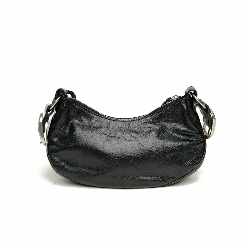 BALENCIAGA LeCagole機車月牙包xs黑色羊皮-2