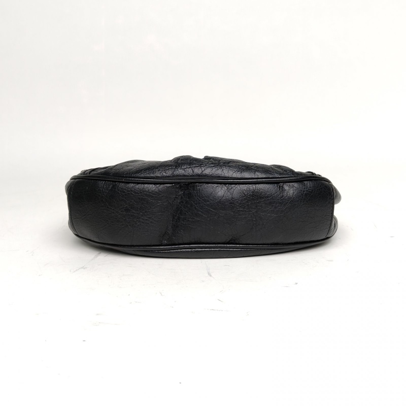 BALENCIAGA LeCagole機車月牙包xs黑色羊皮-3