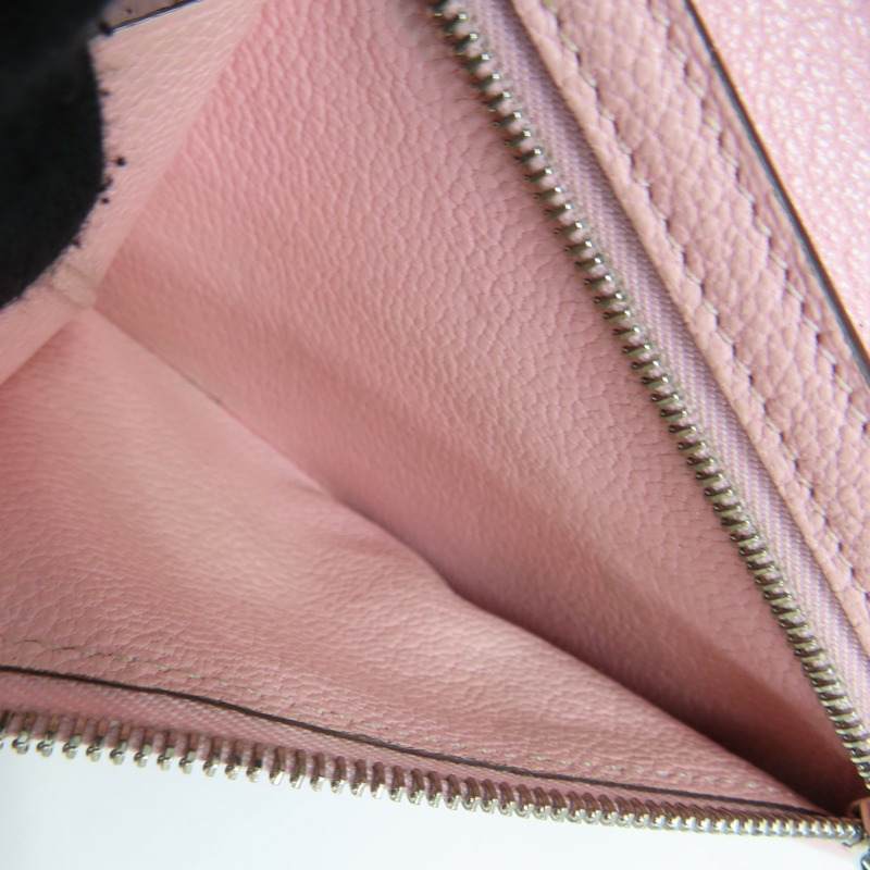 粉色 Chevre山羊皮 Bearn 兩折短夾 U刻 銀扣【HERMES 愛馬仕】 U刻/AI/005/BD-6