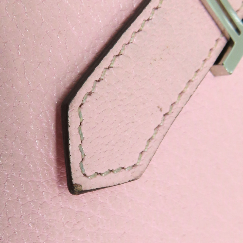 粉色 Chevre山羊皮 Bearn 兩折短夾 U刻 銀扣【HERMES 愛馬仕】 U刻/AI/005/BD-16