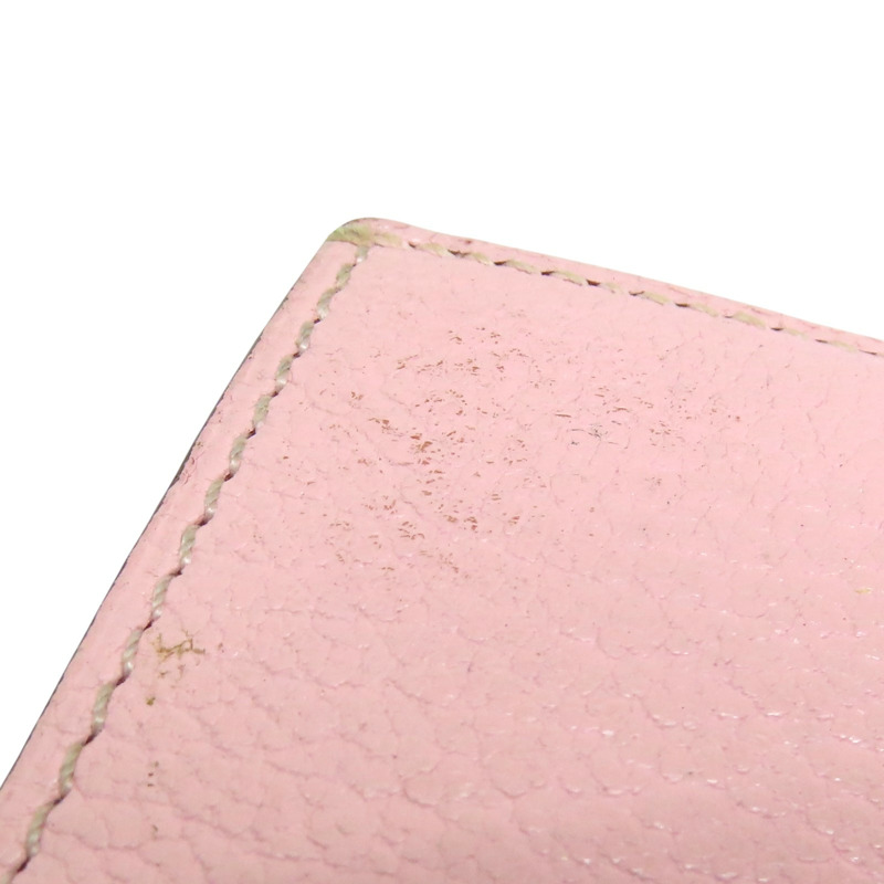 粉色 Chevre山羊皮 Bearn 兩折短夾 U刻 銀扣【HERMES 愛馬仕】 U刻/AI/005/BD-17