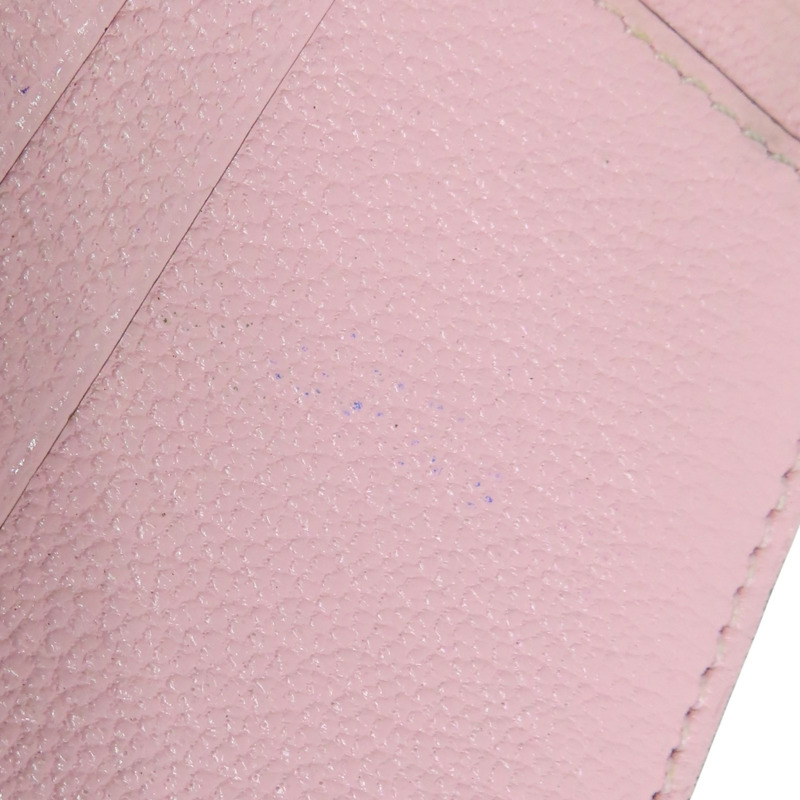 粉色 Chevre山羊皮 Bearn 兩折短夾 U刻 銀扣【HERMES 愛馬仕】 U刻/AI/005/BD-19