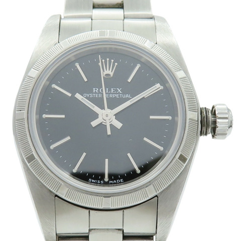 黑色錶盤 不鏽鋼 Oyster Perpetual 腕錶【ROLEX 勞力士】 76030