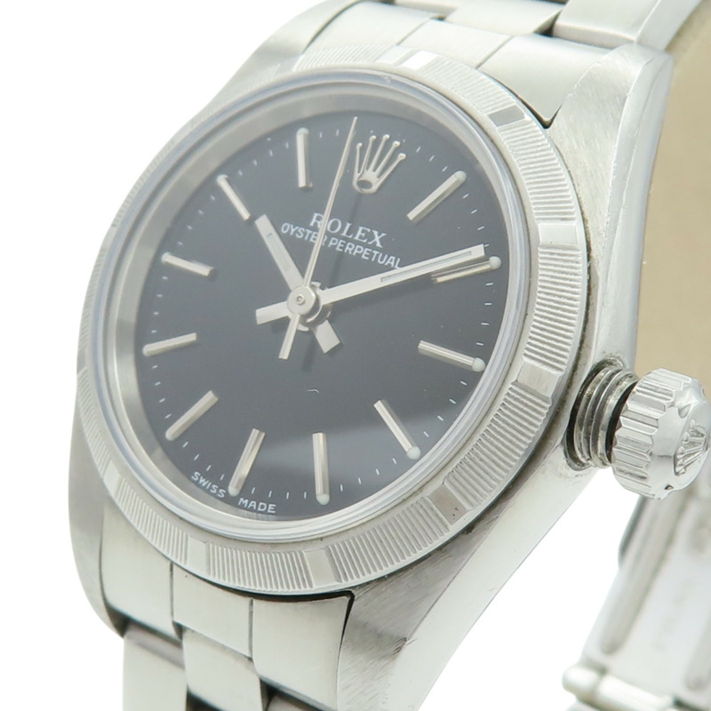 黑色錶盤 不鏽鋼 Oyster Perpetual 腕錶【ROLEX 勞力士】 76030-2