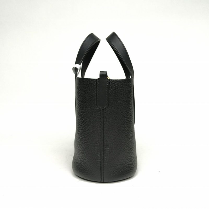 HERMES InTheLoop18豬鼻子菜籃子黑色TC皮W刻金扣-1