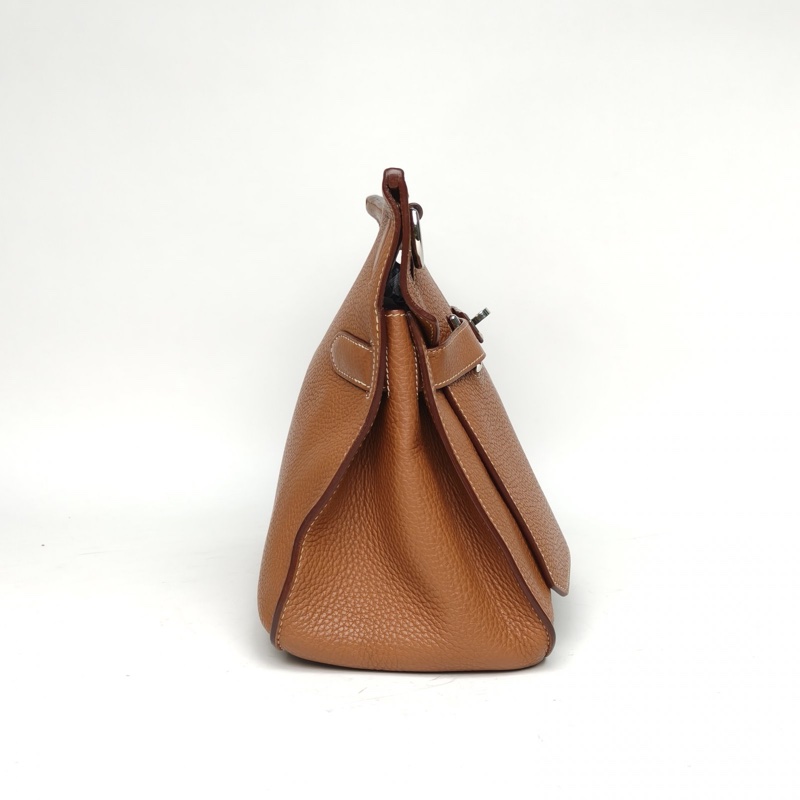 HERMES 吉普賽Jypsiere34金棕色TC皮框M銀扣-1