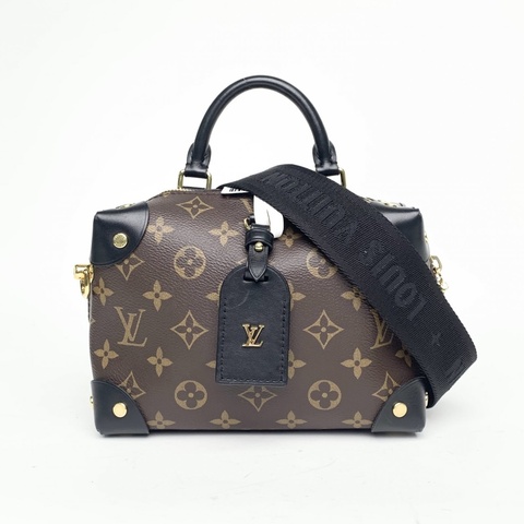 LOUIS VUITTON Souple手柄軟盒子黑色PVC晶片老花