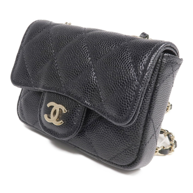 CHANEL 牛皮皮革Belt Bag金扣腰包-2