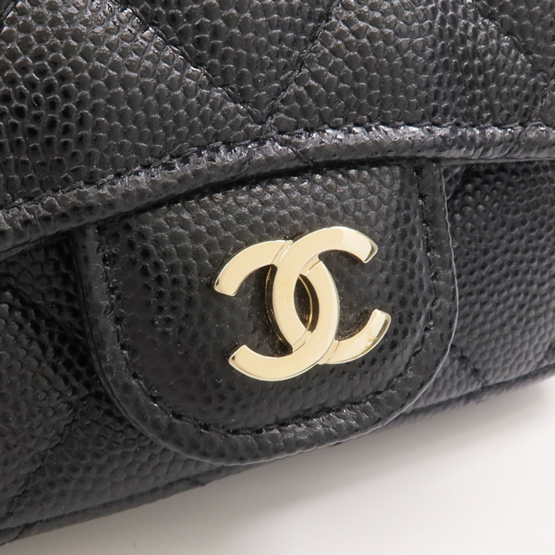 CHANEL 牛皮皮革Belt Bag金扣腰包-9