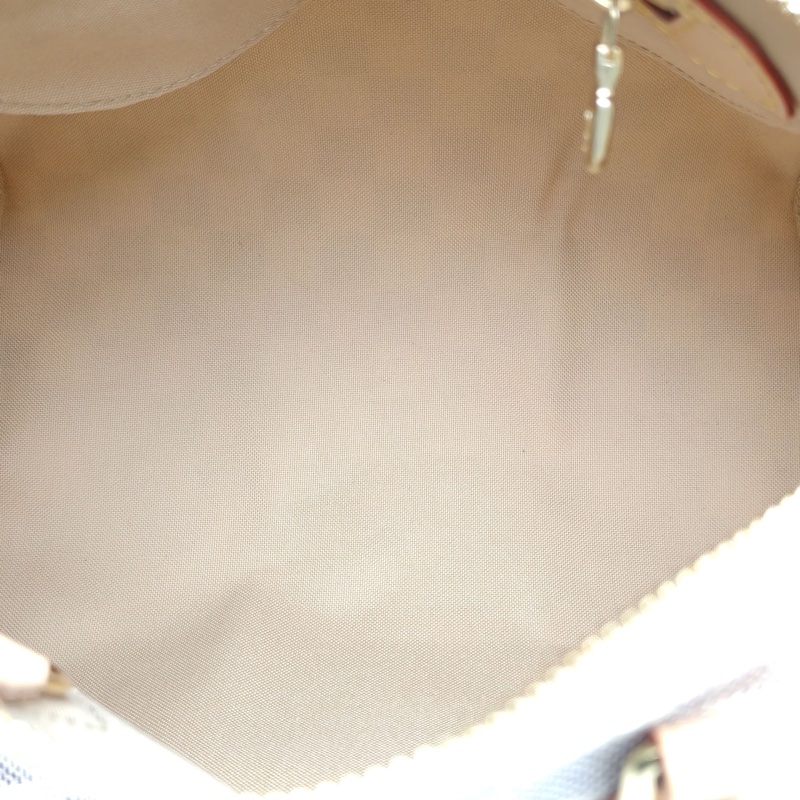 LOUIS VUITTON Speedy25配肩帶白棋格PVC晶片-4