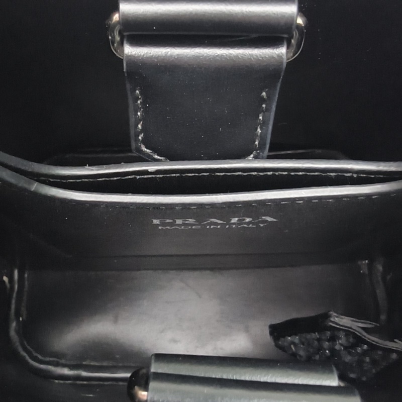 PRADA 銀色水晶Panier滿天星水桶包-5