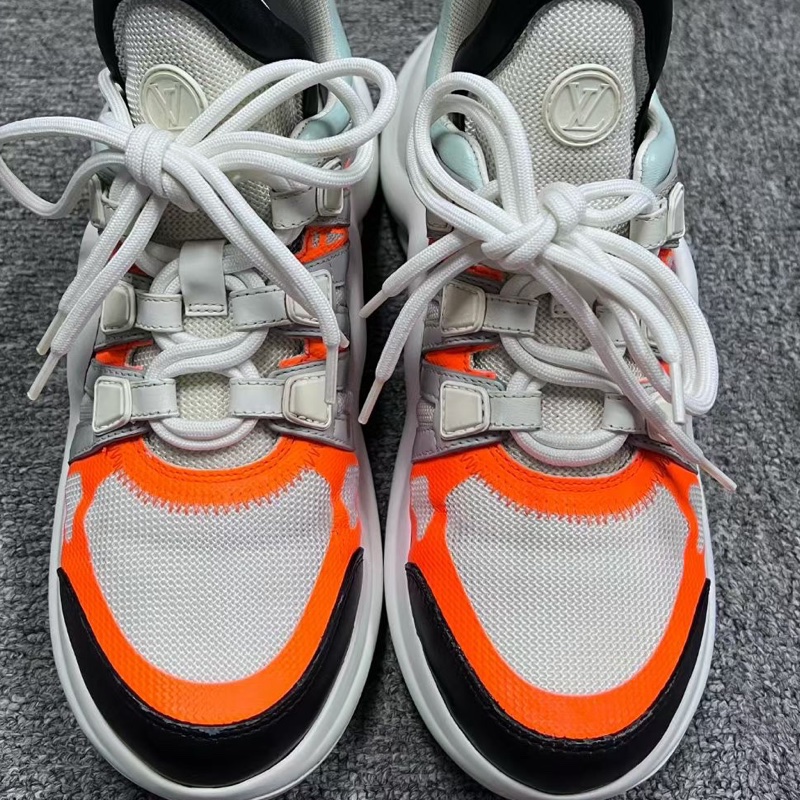 LouisVuitton 路易威登 橙白系帶低幫生活休閒鞋 Size:36.5 成色很新-1