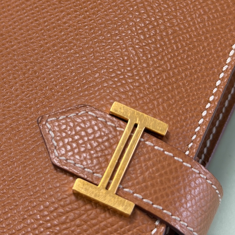 hermes 金棕色H鎖短夾-13