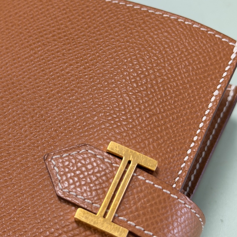 hermes 金棕色H鎖短夾-16