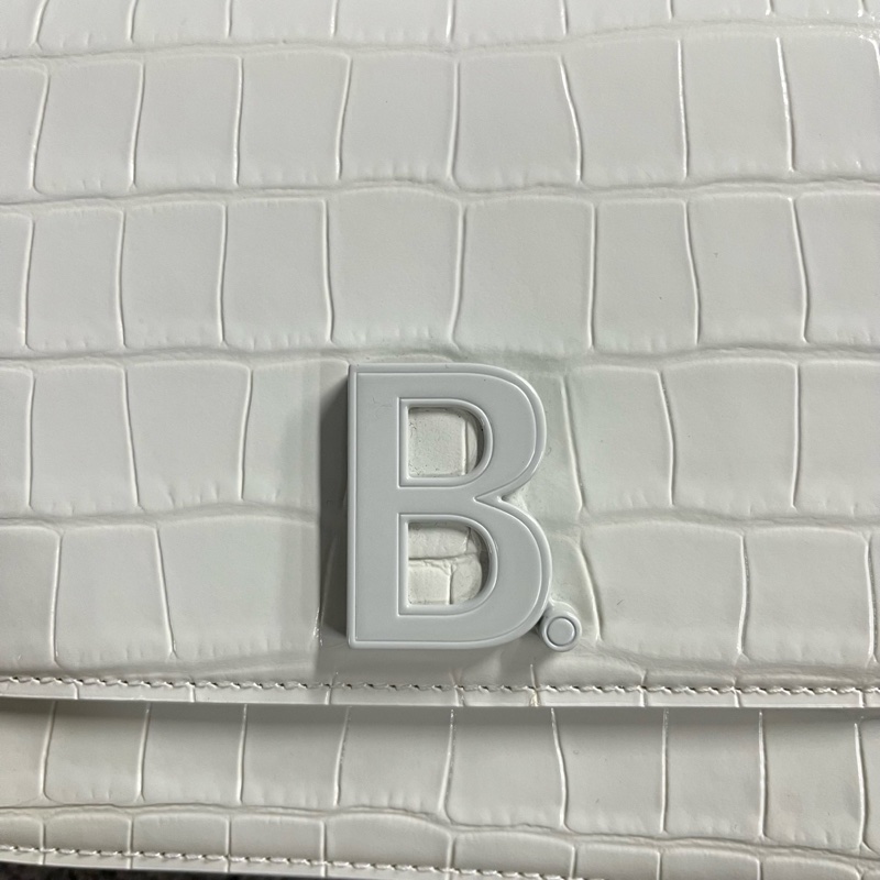 balenciaga】最新款白色鰐魚紋壓印圖案logo挎包-2
