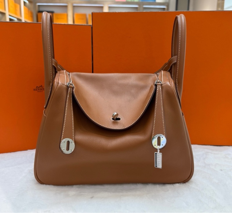 愛馬仕Hermes lindy30 金棕銀扣 ev皮-0