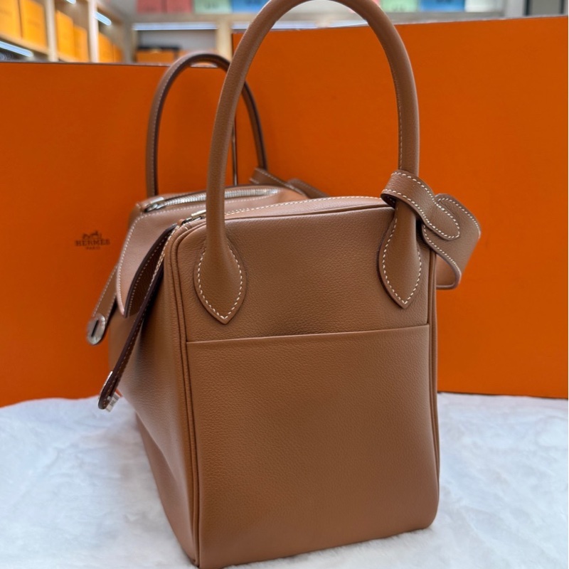愛馬仕Hermes lindy30 金棕銀扣 ev皮-3