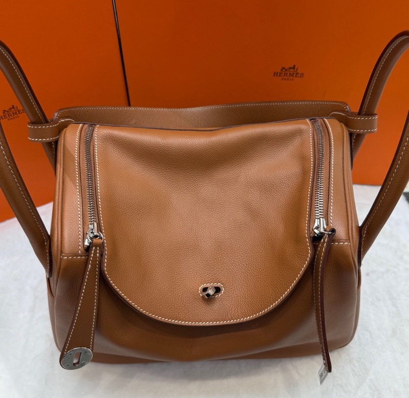 愛馬仕Hermes lindy30 金棕銀扣 ev皮-5