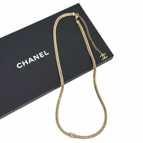 CHANEL CC 水鑽 皮穿鏈 腰鏈 長頸鏈