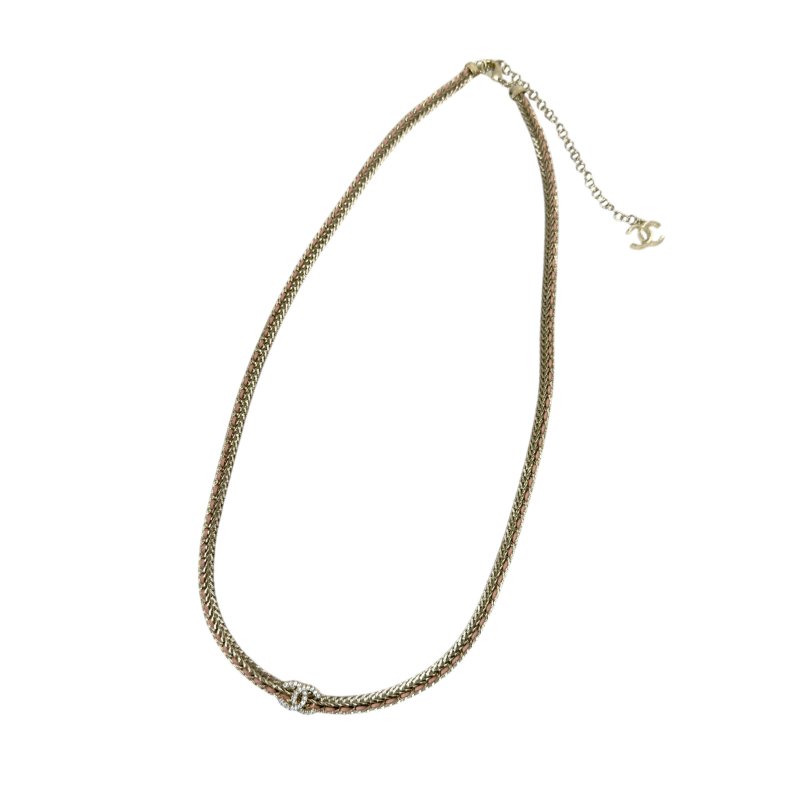 CHANEL CC 水鑽 皮穿鏈 腰鏈 長頸鏈-1