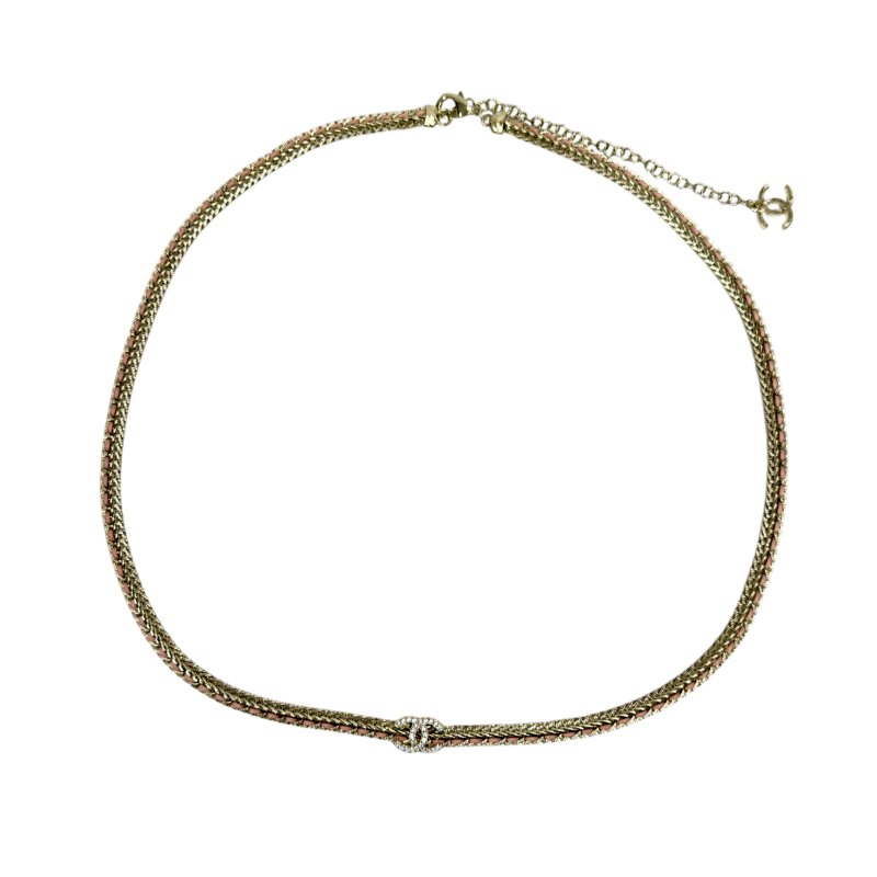 CHANEL CC 水鑽 皮穿鏈 腰鏈 長頸鏈-2