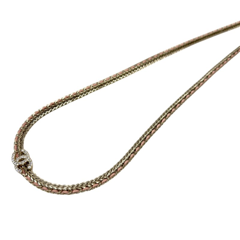 CHANEL CC 水鑽 皮穿鏈 腰鏈 長頸鏈-5