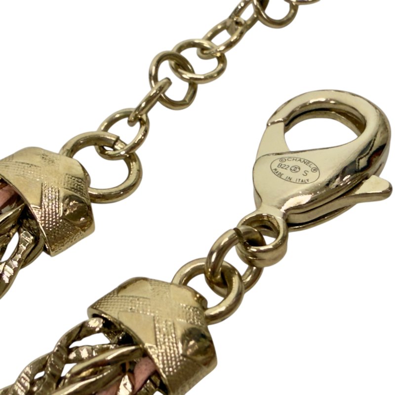 CHANEL CC 水鑽 皮穿鏈 腰鏈 長頸鏈-10
