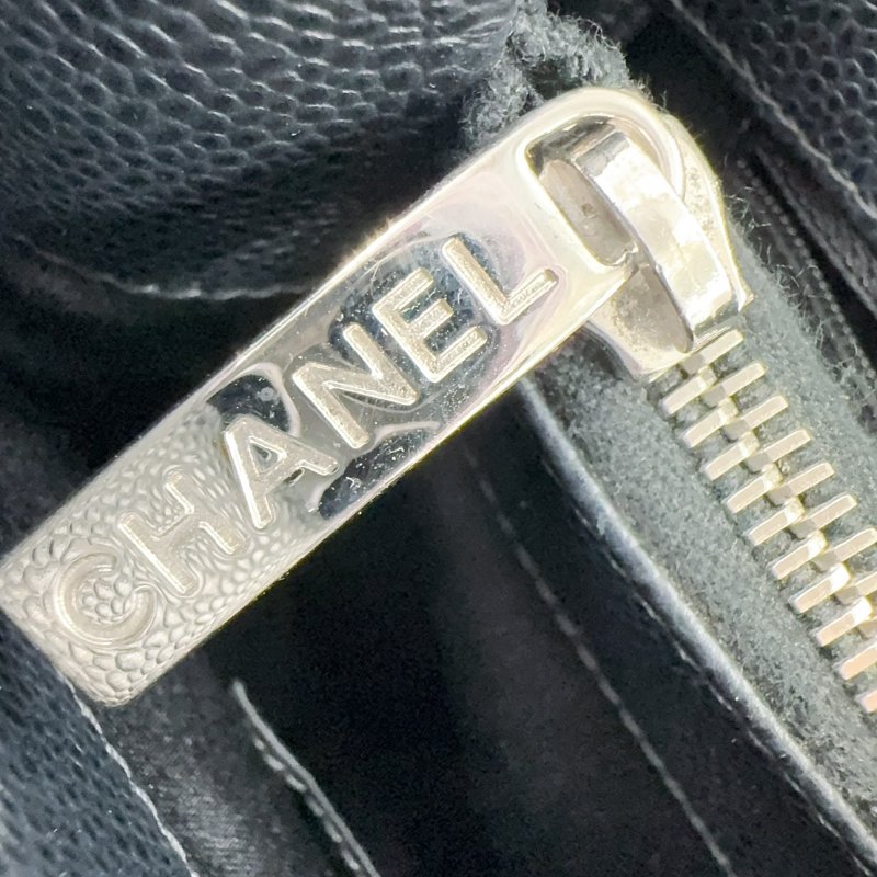 Chanel黑色荔枝牛皮銀釦托特包(稀有商品~~)-19