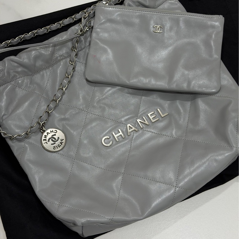 Chanel 22 bag小號灰色芯片-1