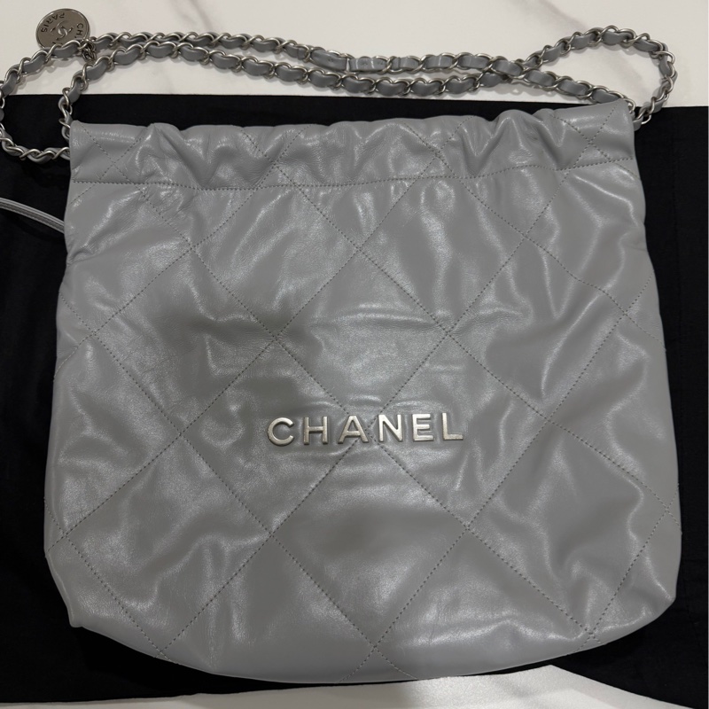 Chanel 22 bag小號灰色芯片-5