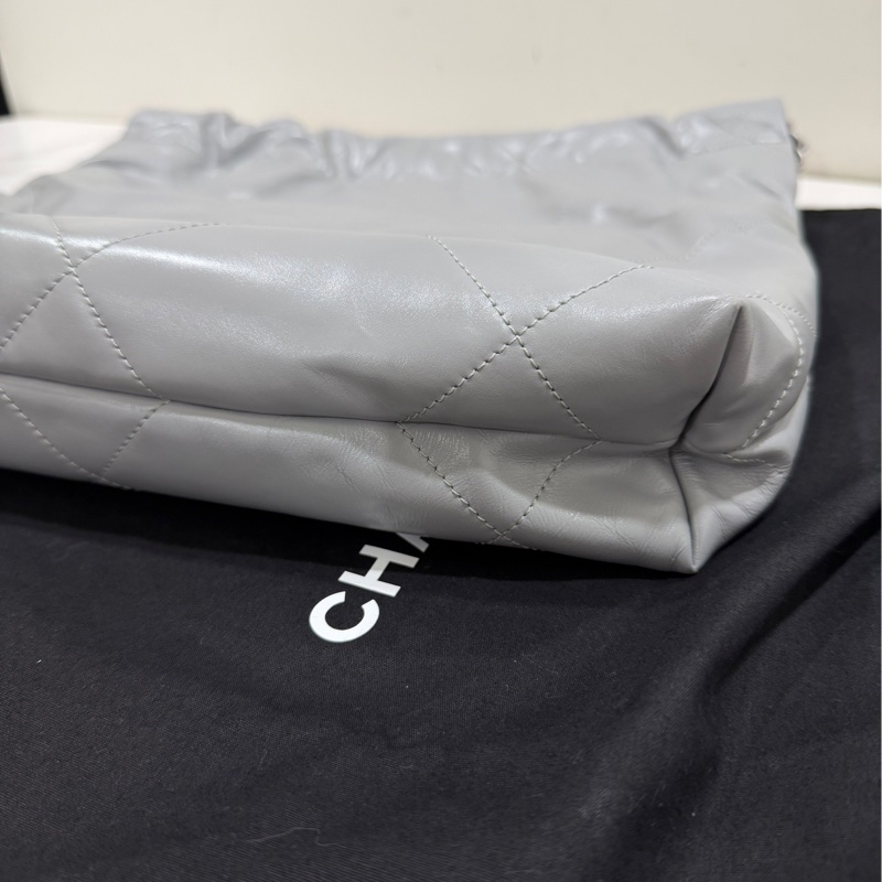 Chanel 22 bag小號灰色芯片-7