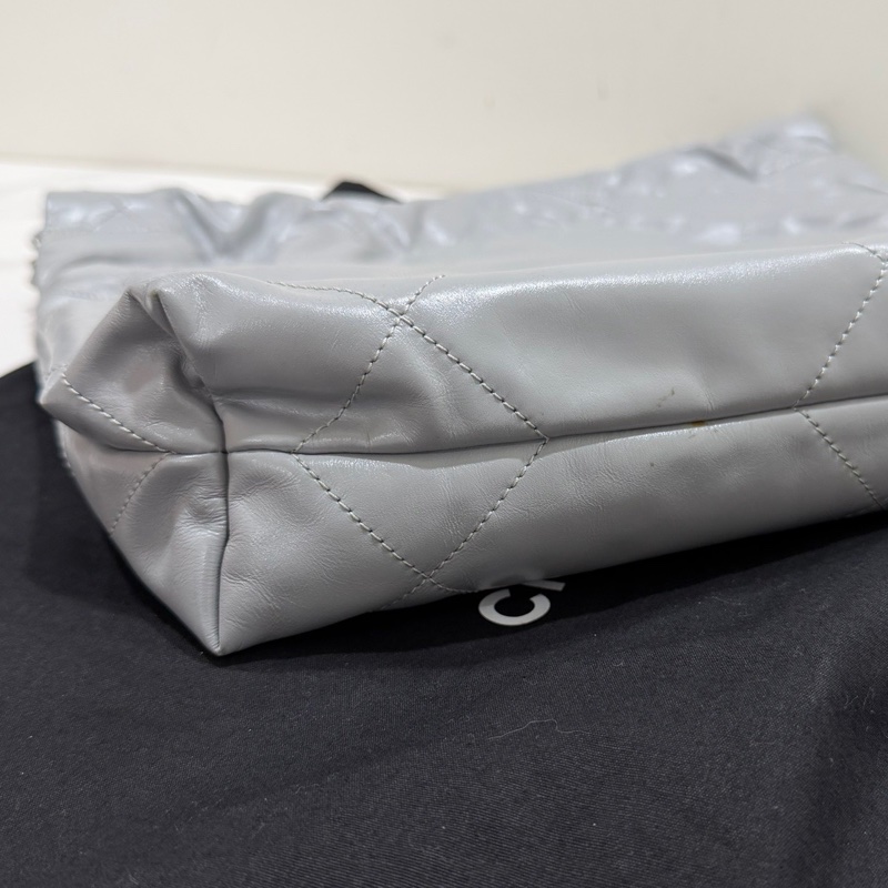 Chanel 22 bag小號灰色芯片-8