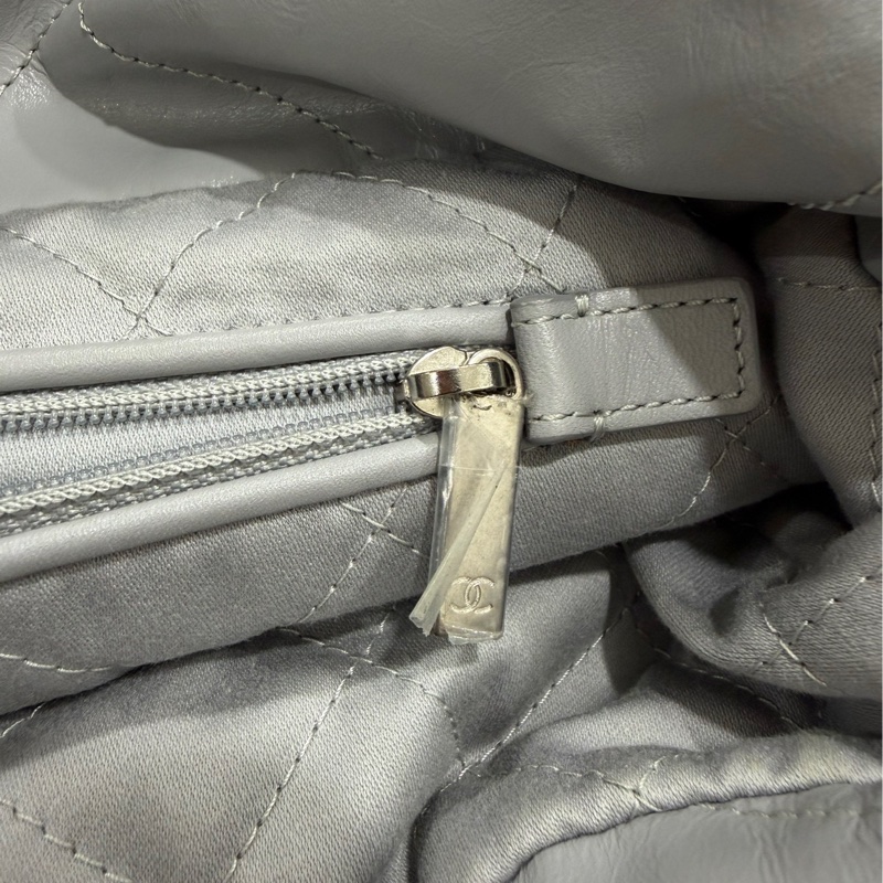 Chanel 22 bag小號灰色芯片-10