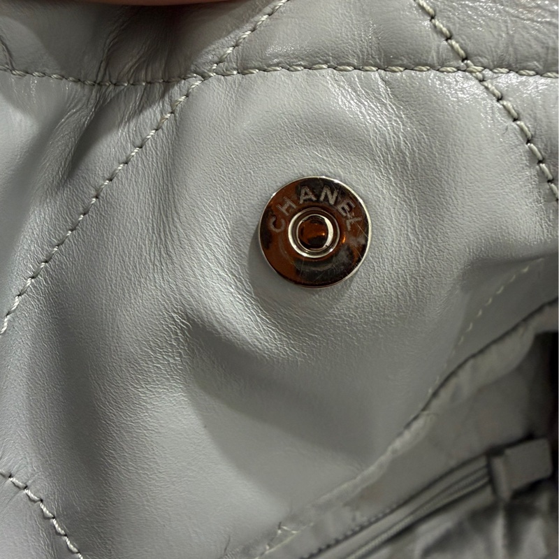 Chanel 22 bag小號灰色芯片-16