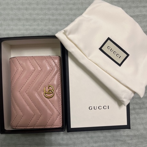 Gucci 馬夢短夾(粉)