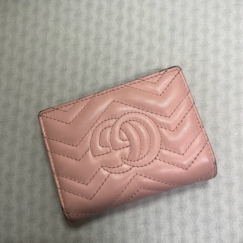 Gucci 馬夢短夾(粉)-3