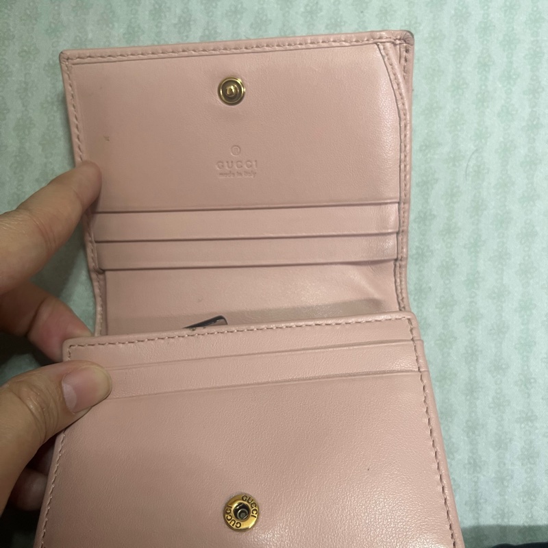 Gucci 馬夢短夾(粉)-4