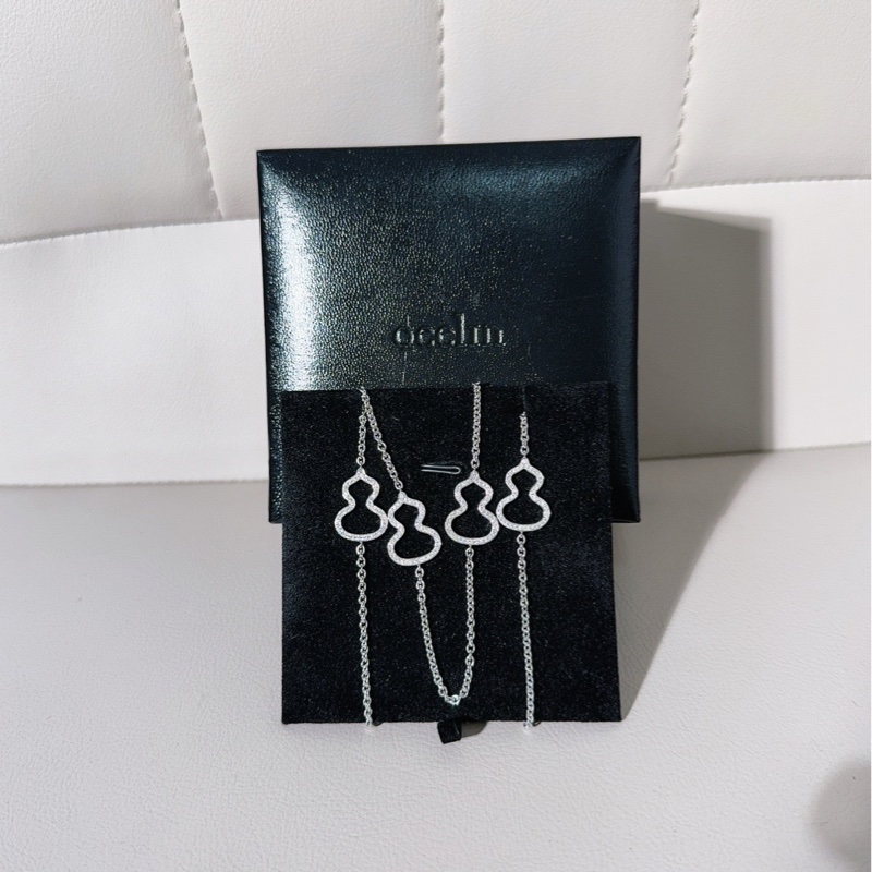 Qeelin 麒麟 18K 白金滿鑽葫蘆毛衣鏈-1