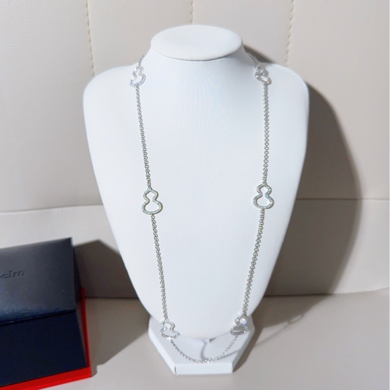 Qeelin 麒麟 18K 白金滿鑽葫蘆毛衣鏈-5