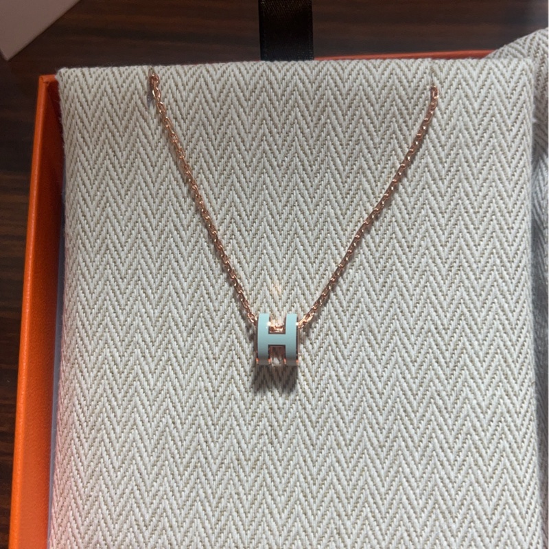Hermes mini pop h 玫瑰金+寶寶藍-0