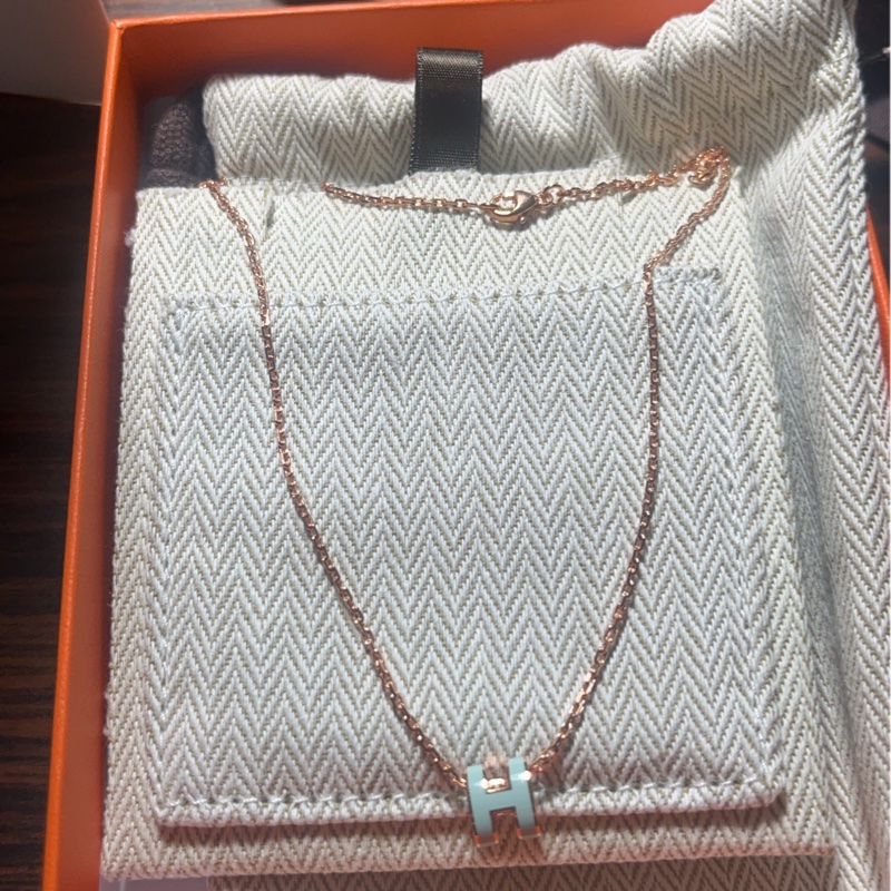 Hermes mini pop h 玫瑰金+寶寶藍-1