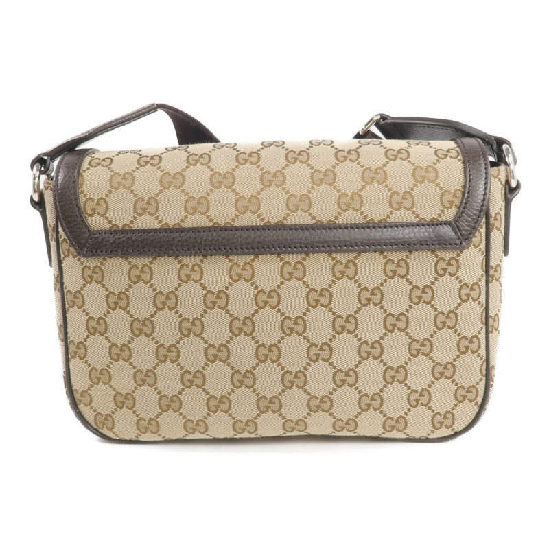 GUCCI 帆布Shoulder/Messenger Bag銀扣肩背袋-1