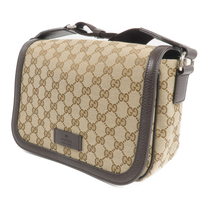 GUCCI 帆布Shoulder/Messenger Bag銀扣肩背袋-2