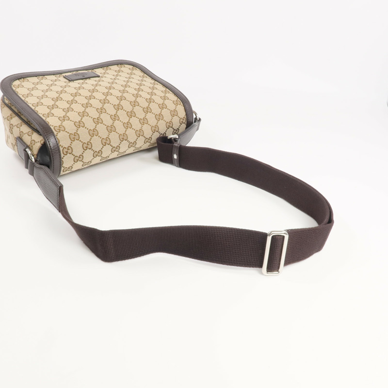 GUCCI 帆布Shoulder/Messenger Bag銀扣肩背袋-4