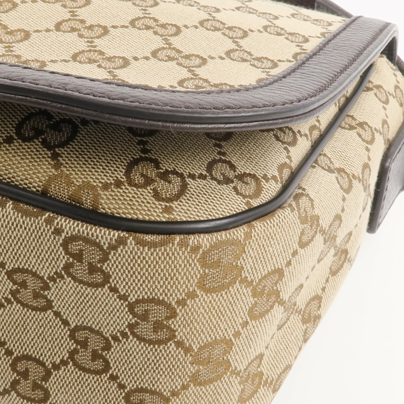GUCCI 帆布Shoulder/Messenger Bag銀扣肩背袋-5