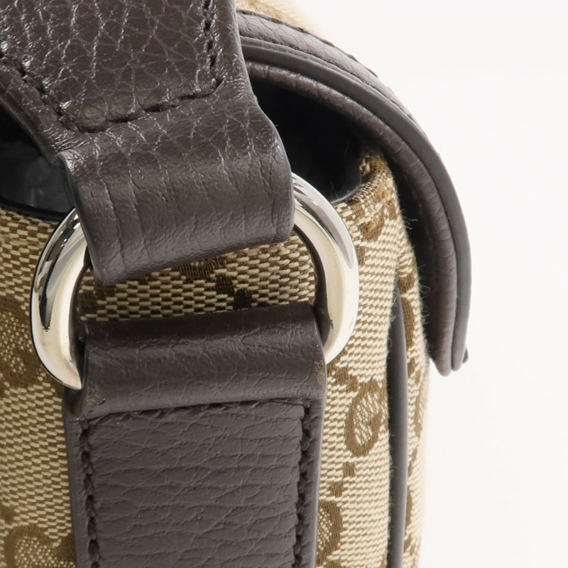 GUCCI 帆布Shoulder/Messenger Bag銀扣肩背袋-9