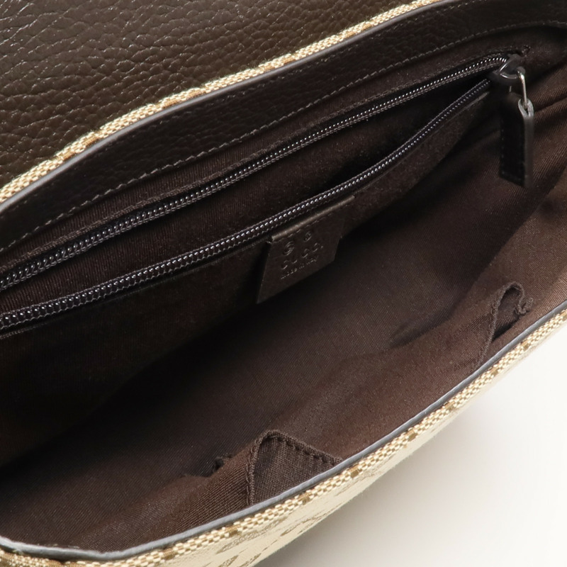 GUCCI 帆布Shoulder/Messenger Bag銀扣肩背袋-11