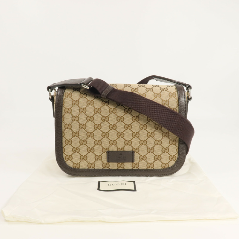 GUCCI 帆布Shoulder/Messenger Bag銀扣肩背袋-14
